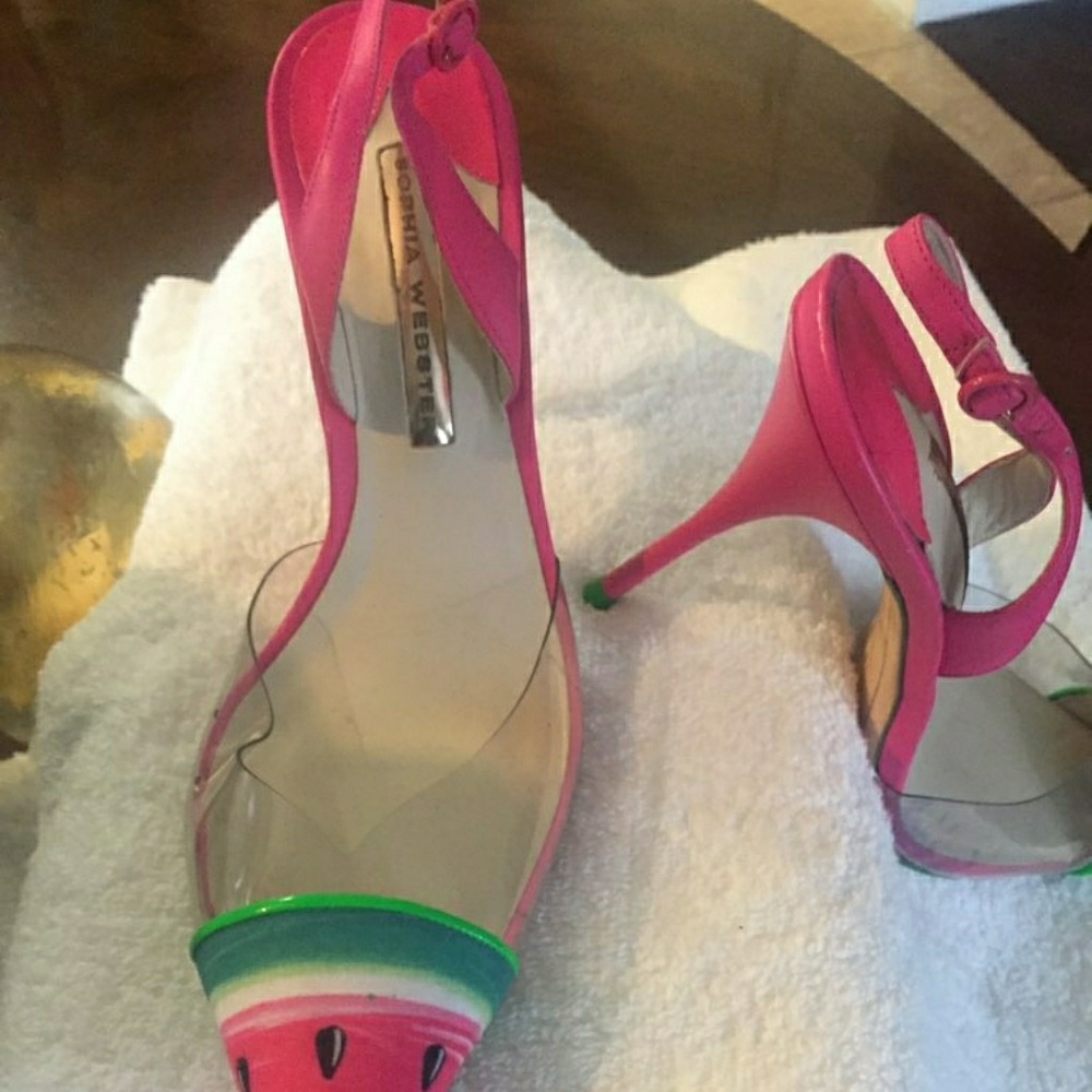Sophia Webster Daria Watermelon Magenta Slingbacks